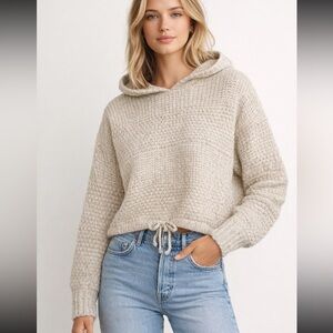 American Eagle Outfitters Oatmeal Knit Hoodie Sweater